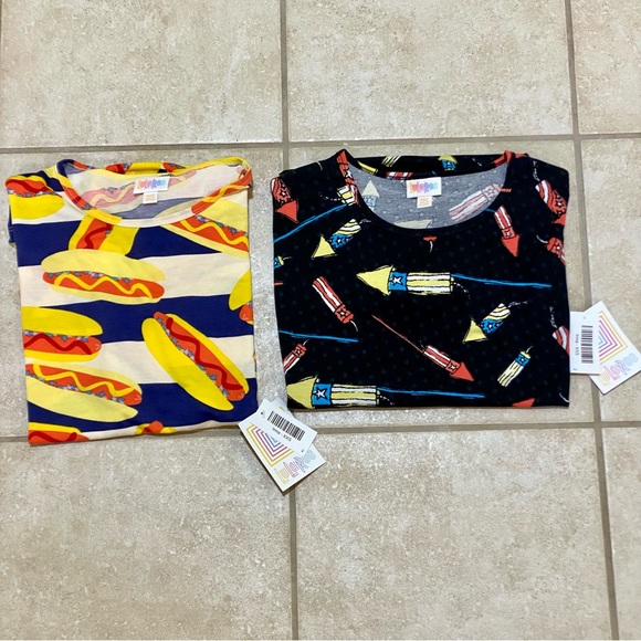 2 LuLaRoe Hi Low Tunics SUMMERTIME - Picture 1 of 10